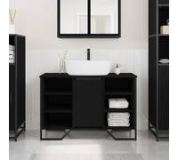 vidaXL Armadio per Lavabo da Bagno Rovere Nero 91 x 35 x 60 cm