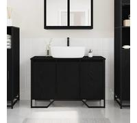 vidaXL Armadio per Lavabo da Bagno Rovere Nero 91 x 35 x 60 cm
