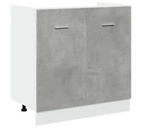vidaXL Armadio per Lavabo Grigio Cemento 80x46x81,5 cm in Multistrato, Armadio Inferiore lavello, mobiletto da Cucina, unità Cucina