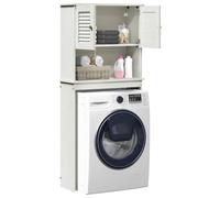 vidaXL Armadio per Lavatrice con porta VIGO Bianco e Bianco Antico