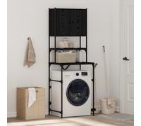 vidaXL Armadio per Lavatrice Rovere Nero 68 x 48,5 x 194 cm