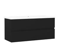 vidaXL Mobile con Lavabo Integrato Nero in Legno Multistrato