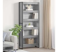vidaXL Armadio per Libri 2 pcs Grigio Sonoma 80 x 30 x 155 cm