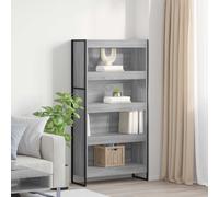 vidaXL Armadio per Libri 2 pcs Grigio Sonoma 80 x 30 x 155 cm