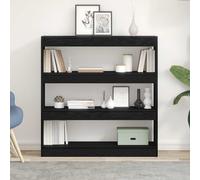 vidaXL Armadio per Libri 3 livelli 100 x 30 x 103 cm Rovere Nero