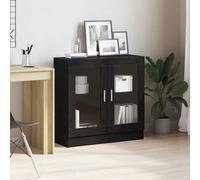 vidaXL Armadio per Libri Moderno Rovere Nero con 2 Porte Flush e Comparti di Stoccaggio Mobili Eleganti per Interni per Soggiorno e Ufficio, Fatto in Legno Ingengerizzato di Alta qualità per Adult