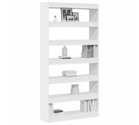 vidaXL Armadio per Libri 6 Livelli 100 x 30 x 198 cm Bianco | Si impila bene per spazi stretti, Ottimo per libri, oggetti decorativi, e tutto ciò che vuoi,
