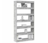 vidaXL Armadio per Libri 6 Livelli 100 x 30 x 198 cm Grigio Cemento | Cambia l'altezza per adattarsi a tutto, Perfetto per libri e decorazioni,
