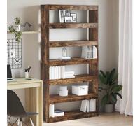 vidaXL Armadio per Libri 6 livelli 100 x 30 x 198 cm Rovere fumé