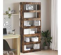 vidaXL Armadio per Libri 6 livelli 80 x 30 x 198 cm Rovere fumé
