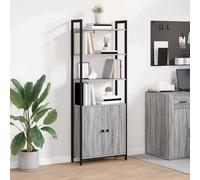 vidaXL Libreria grigia Sonoma 60 x 24 x 161 cm, materiale in legno, Home Office, moderno sistema di scaffalatura, libreria industriale, unità autoportanti, presentazione elegante per arredamento