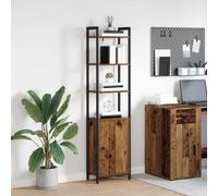 vidaXL Libreria in legno anticato 40 x 24 x 161 cm, materiale in legno, Home Office, moderno sistema di scaffalatura industriale, unità autoportanti, presentazione elegante per decorazioni urbane