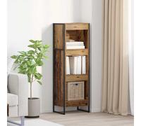 vidaXL Cassetta per libri in legno antico, 80 x 30 x 155 cm, in legno costruito, soggiorno, serie di mobili rettangolari e durevoli, con design elegante per spazi moderni, ideali per comfort e stile