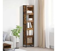 vidaXL Cassetta per libri fumé 80 x 30 x 155 cm, in legno ingegnerizzato, soggiorno, serie di mobili rettangolari e durevoli, con design elegante per spazi moderni, ideali per comfort e stile