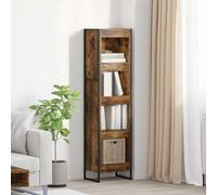 vidaXL Cassetta per libri fumé 80 x 30 x 155 cm, in legno ingegnerizzato, soggiorno, serie di mobili rettangolari e durevoli, con design elegante per spazi moderni, ideali per comfort e stile