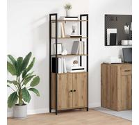 vidaXL Libreria in rovere Artisan, 60 x 24 x 161 cm, materiale in legno, Home Office, moderno sistema di scaffalatura, libreria industriale, unità autoportanti, presentazione elegante per decorazioni