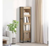 vidaXL Cassaforte per libri in rovere artificiale, 80 x 30 x 155 cm, in legno, rettangolare, serie di mobili resistenti con design elegante per spazi moderni, ideali per comfort e stile