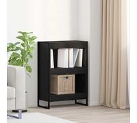 vidaXL Libreria in rovere nero, 80 x 30 x 155 cm, legno di ingegneria, soggiorno, set di mobili rettangolare e resistente con un design elegante per spazi moderni, ideale per comfort e stile