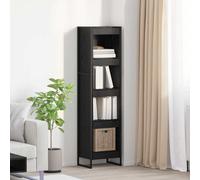 vidaXL Cassetta per libri, rovere nero, 80 x 30 x 155 cm, in legno ingegnerizzato, soggiorno, serie di mobili rettangolari e durevoli, con design elegante per spazi moderni, ideale per comfort e stile