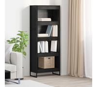 vidaXL Cassetta per libri, rovere nero, 80 x 30 x 155 cm, in legno ingegnerizzato, soggiorno, serie di mobili rettangolari e durevoli, con design elegante per spazi moderni, ideale per comfort e stile