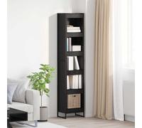 vidaXL Libreria in rovere nero, 80 x 30 x 155 cm, legno di ingegneria, soggiorno, set di mobili rettangolare e resistente con un design elegante per spazi moderni, ideale per comfort e stile