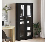 vidaXL Armadio per Libri Rovere Nero 82,5 x 30,5 x 185 cm, Libreria Moderna, Rettangolare, Mobile Decorativo, scaffale Indipendente per Salotto, Biblioteca a casa