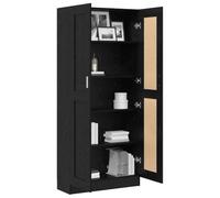 vidaXL Armadio per Libri Rovere Nero 82,5 x 30,5 x 185 cm, Scaffale per Libri Moderno, Mobile Indipendente, Ideale per la Tua Zona Giorno, Pratica Decorazione Domestica