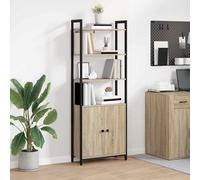vidaXL Libreria in rovere Sonoma 60 x 24 x 161 cm, materiale in legno, Home Office, moderno sistema di scaffalatura, libreria industriale, unità autoportanti, presentazione elegante per arredamento