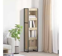 vidaXL Cassetta per libri Sonoma, 80 x 30 x 155 cm, in legno costruito, soggiorno, serie di mobili rettangolari e durevoli, con design elegante per spazi moderni, ideale per comfort e stile