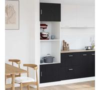 vidaXL Armadio per microonde con porta Rovere nero 60 x 57 x 207 cm