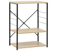 vidaXL Mobile Microonde Nero e Rovere 60x39,6x79,5cm Legno Multistrato