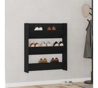 vidaXL Armadio per scarpe da muro 2 pcs Rovere nero 80 x 18 x 90 cm