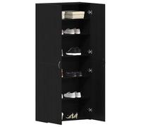 vidaXL Armadio per Scarpe Nero Rovere 80x35,5x180 cm Legno ingegnerizzato