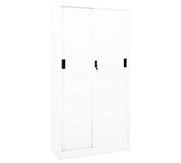vidaXL Armadio per Ufficio Anta Scorrevole Bianco 90x40x180 cm Acciaio