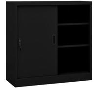 VIDAXL - Armadio per Ufficio Anta Scorrevole Nero 90x40x90cm Acciaio