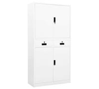 vidaXL Armadio per Ufficio Bianco 90x40x180 cm in Acciaio