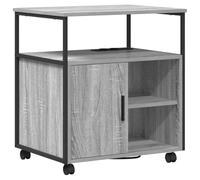 vidaXL Armadio per Ufficio con Stazione di Ricarica, Colore Grigio Sonoma, in Legno ingegnerizzato e Acciaio. Misure: 60 x 46 x 67 cm. Ha Porte a Cerniera e Ripiani. Design Moderno, Perfetto per CAS