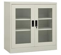 vidaXL Armadio per Ufficio Grigio Chiaro 90x40x90 cm in Acciaio