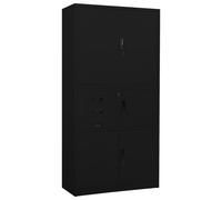 vidaXL Armadio per Ufficio Nero 90x40x180 cm in Acciaio