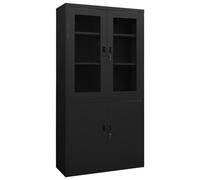 vidaXL Armadio per Ufficio Nero 90x40x180 cm in Acciaio