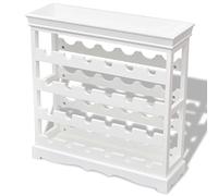 vidaXL Armadio per vino per 24 portabottiglie da cucina Home Bar Liquori Organizzatore di stoccaggio Bianco MDF e legno massello di abete