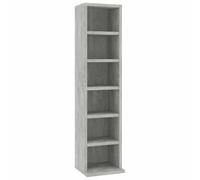 vidaXL Armadio Porta CD con Scomparti Aperti Robusto Elegante Mobile Scaffali Espositori Organiser Casa Grigio Cemento in Legno Multistrato