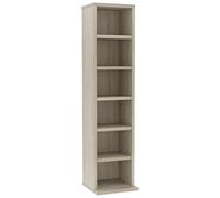 vidaXL Armadio Porta CD Elegante Pratico Robusto Comodo Portaoggetti Mobiletto Espositore con Scomparti Aperti Rovere Sonoma in Legno Multistrato