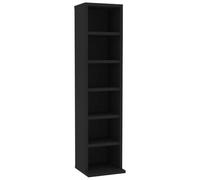 vidaXL Armadio Porta CD Elegante Pratico Robusto Comodo Portaoggetti Mobiletto Espositore con Scomparti Aperti Nero in Legno Multistrato
