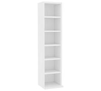 vidaXL Armadio Porta CD Elegante Pratico Robusto Comodo Portaoggetti Mobiletto Espositore con Scomparti Aperti Bianco in Legno Multistrato