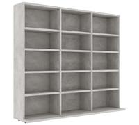 vidaXL Armadio Porta CD Grigio Cemento 102x23x89,5 cm in Truciolato
