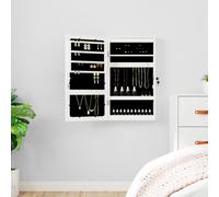 vidaXL Armadio Portagioie a Specchio con Luci LED a Parete Bianco