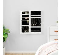 AX Mobiletto Specchio LED Illuminato Portagioie Ripiani 31.5x9x67cm Nuovo 353247