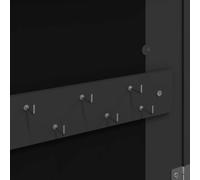 vidaXL Armadio Portagioie a Specchio con Luci LED a Parete Nero