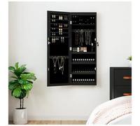 VIDAXL - Armadio Portagioie A Specchio Con Luci Led A Parete Nero